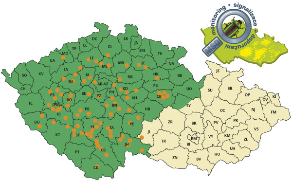 Mapa MSD 2016 - Čechy